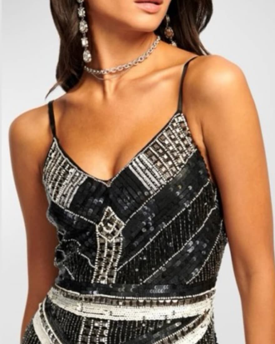 Embellished Sequin Mini Cocktail Dress - Image 3