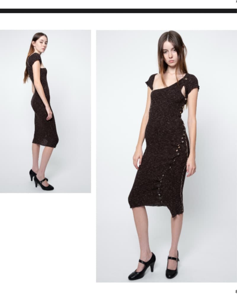 Knit Cutout Asymmetrical Dress - Image 2