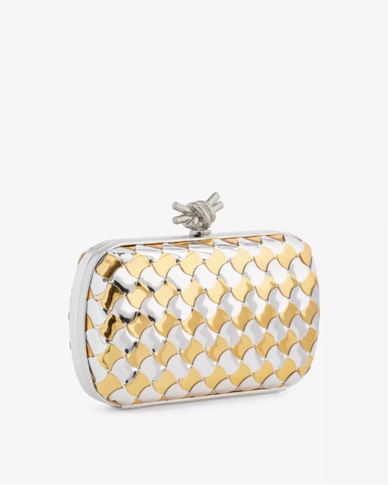 Bottega | Gold & Silver Patterned Clutch - Image 1