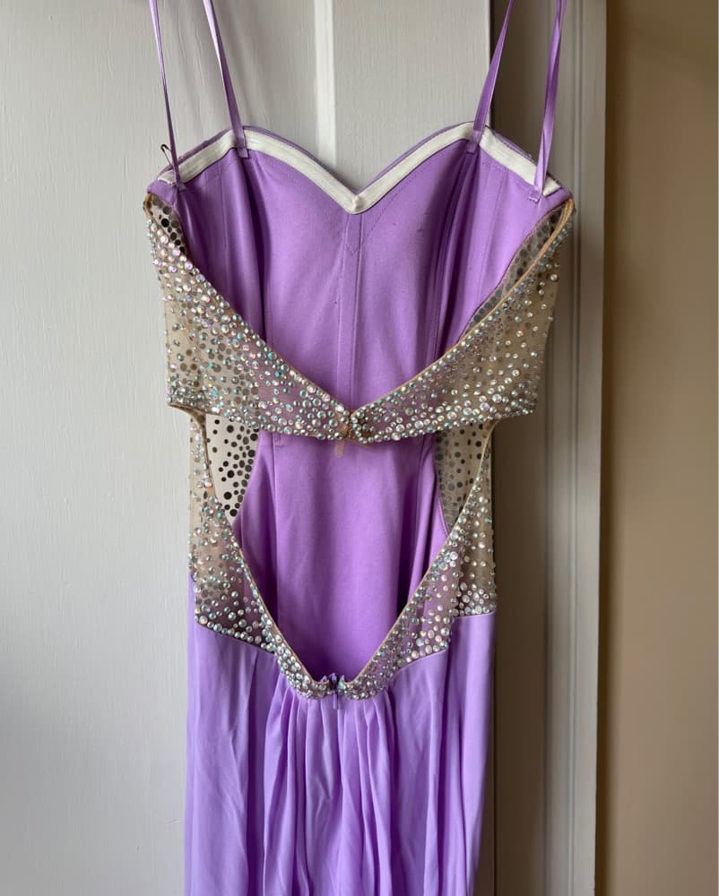 La femme Purple Strappless Beaded Dress  - Image 4