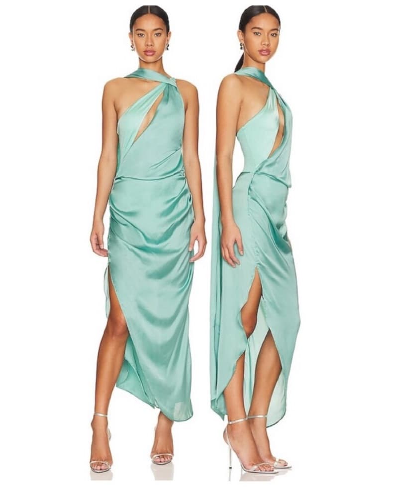 Stunning Mint Green Satin Gown  - Image 1