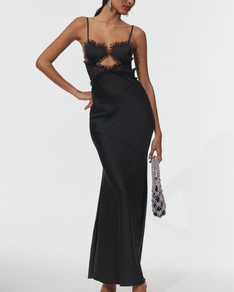 For Love & Lemons Heart Maxi Slip Dress - Image 1