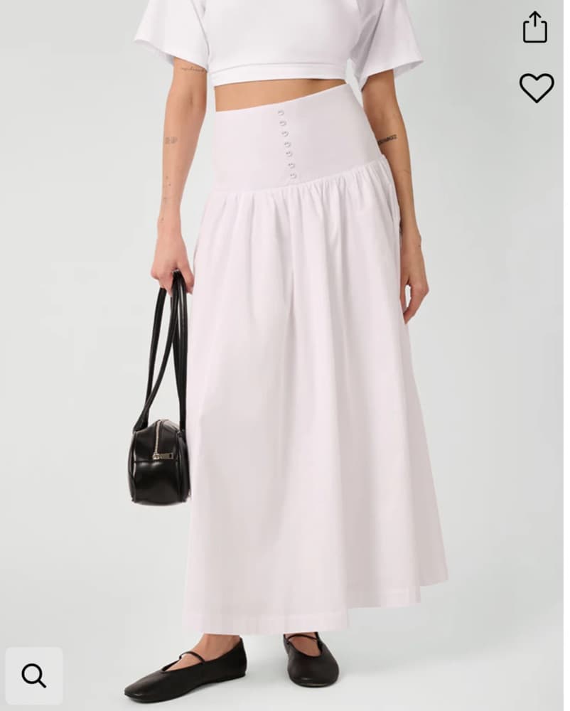 Drop Waist White Maxi Skirt - Image 4