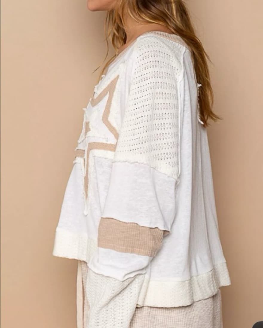 Star Patchwork Knit Top - Image 3