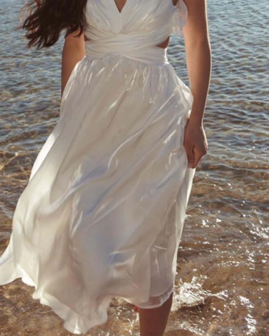 Selfie Leslie Lace-Up Back Maxi Dress L - Image 4