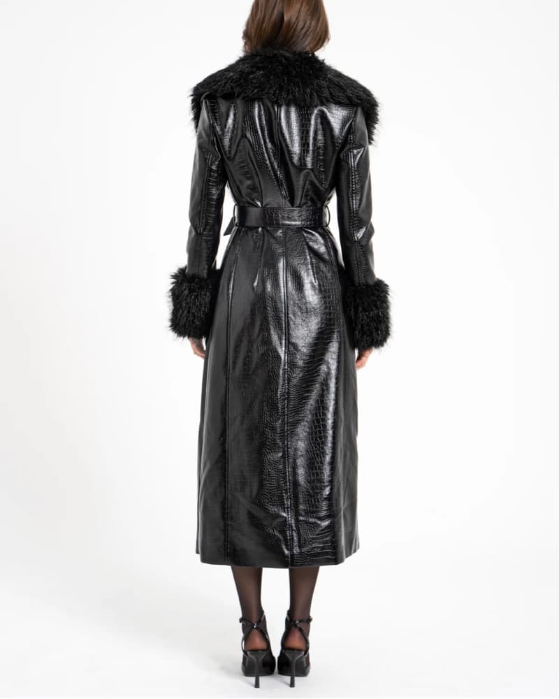 Miss Circle Black Leather Coat  - Image 2