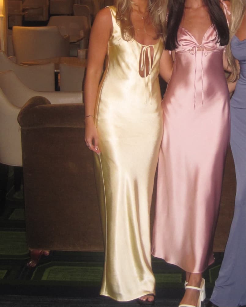 Meshki Yellow Keyhole Dress - Image 3