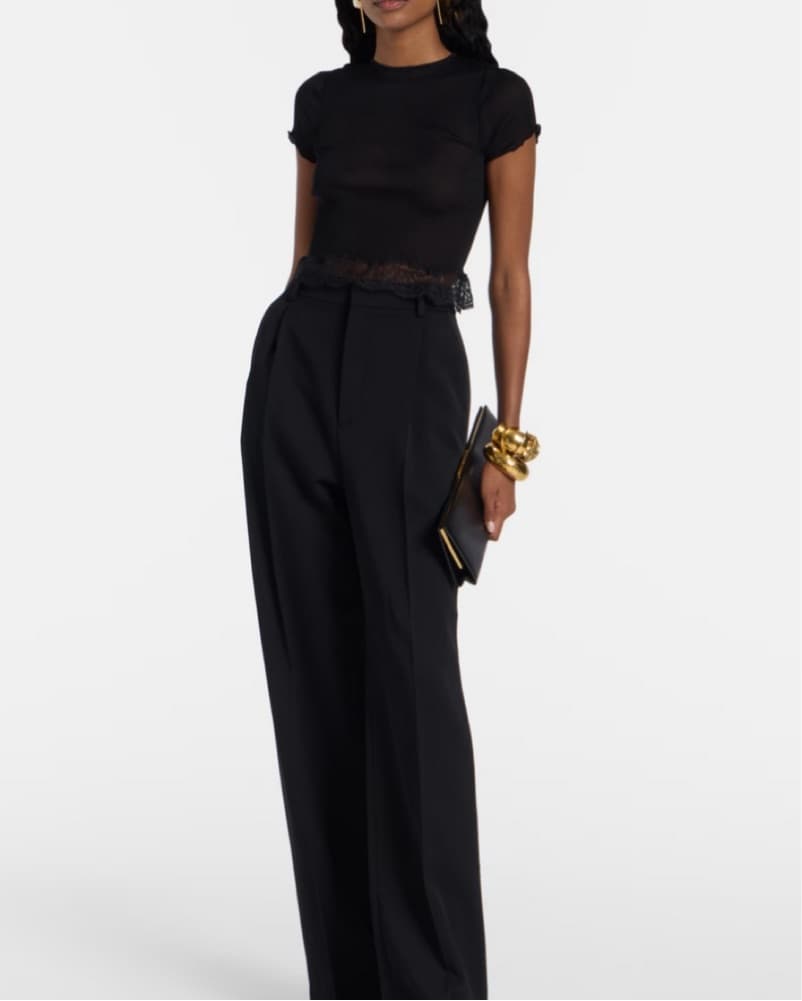 Saint Laurent Lace Trimmed Top - Image 2