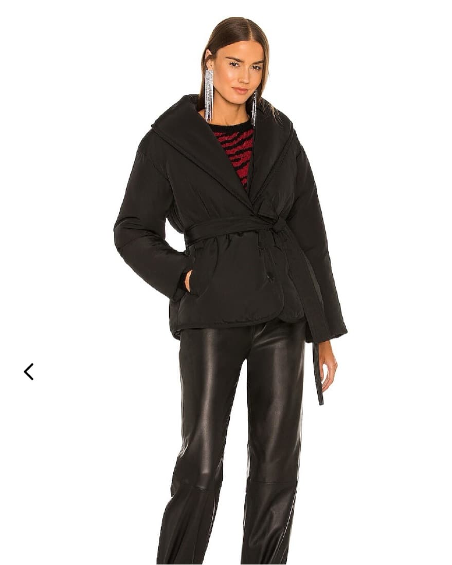 Black Carla Puffer Waist Tie Jacket - Image 1