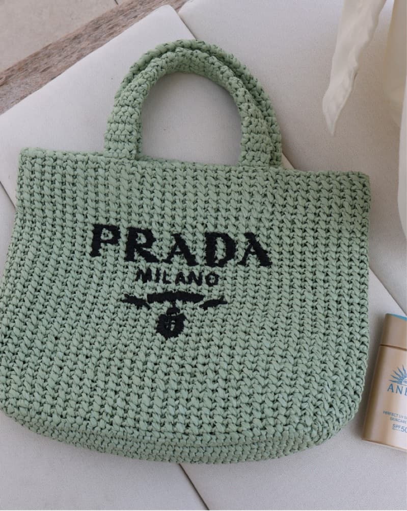 Prada Crocheted Tote Bag - Image 3
