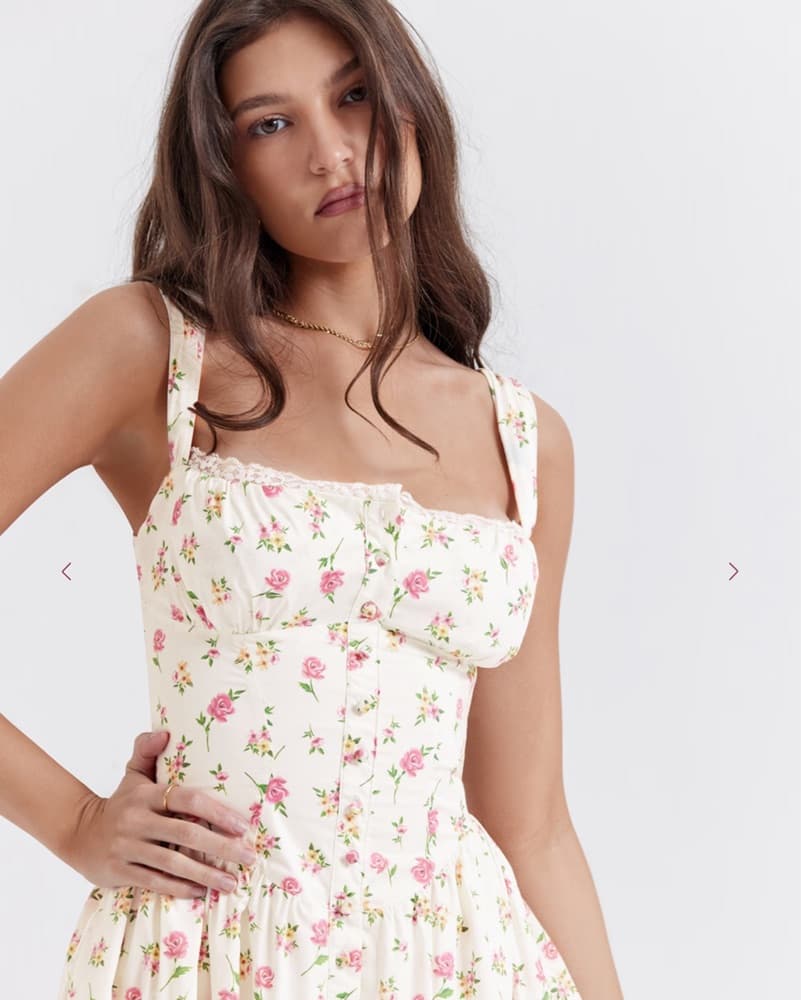 House Of Cb Tatiana White Floral Midi - Image 4