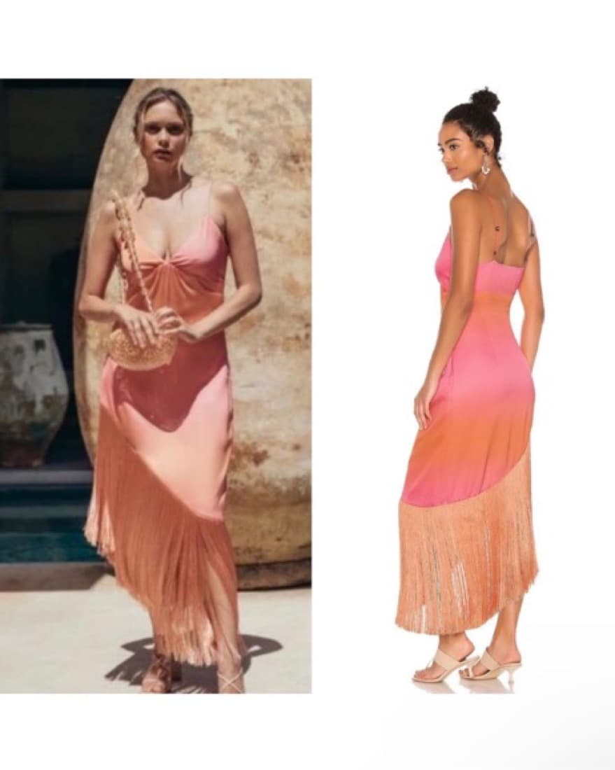Cult Gaia Tiana Fringed Satin Midi Dress - Image 3