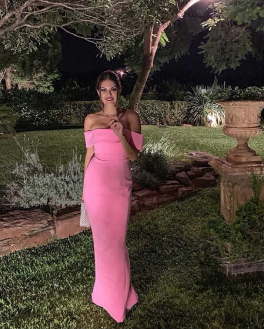 House of CB Pink Off-Shoulder Gown - Image 3