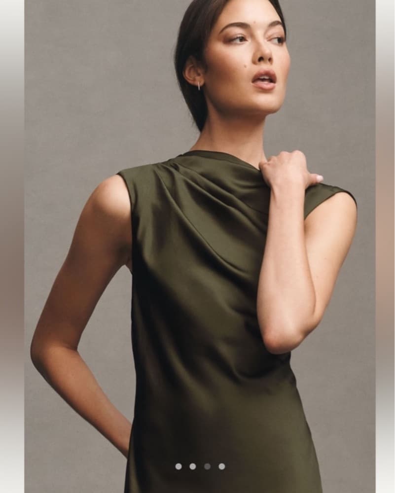 Lana Cowl-Neck Tie-Back Satin Dress - Image 4