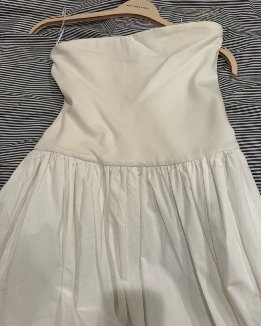 Sleek Ivory Satin Midi Dress - Image 2