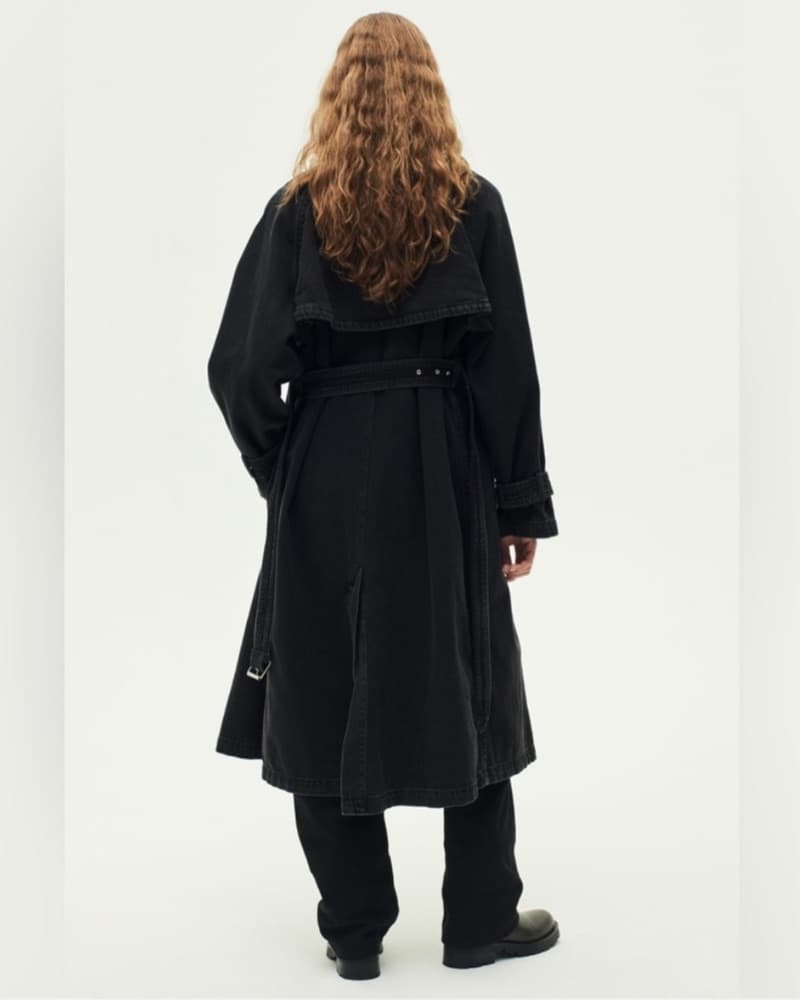 Black Denim Trench Coat - Image 5