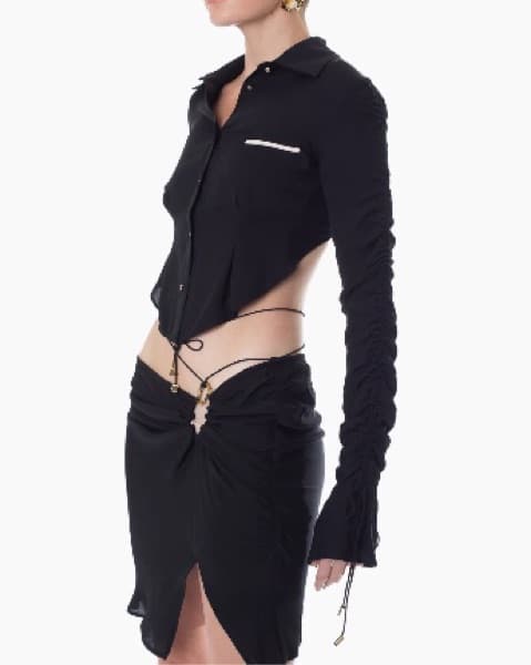 Sexy HANWEN Silk Strappy Skirt  - Image 5