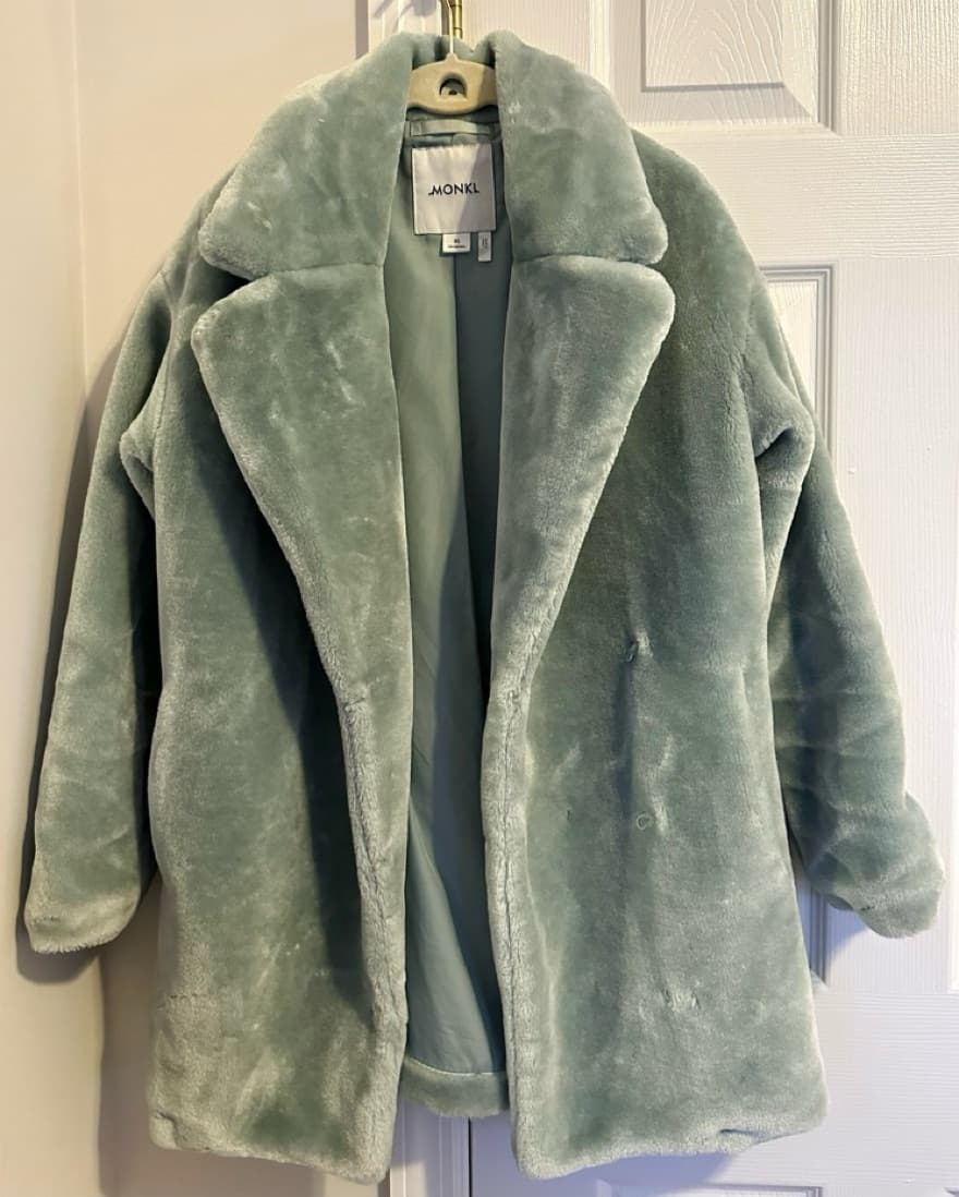 Plush Turquoise Fur Jacket - Image 2