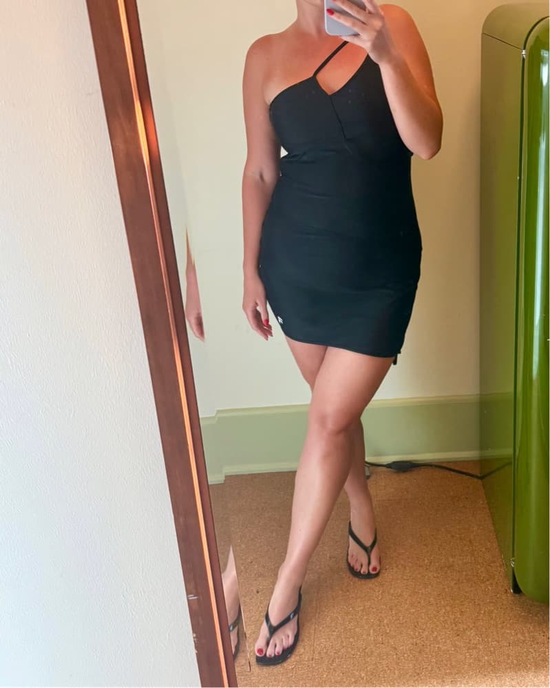 Balenciaga One-Shoulder Black Mini Dress - Image 2