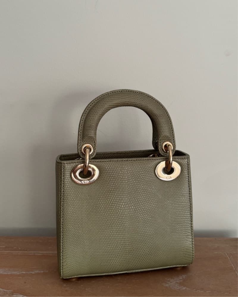 Lady Dior Sage Green Lizard Mini Bag - Image 4
