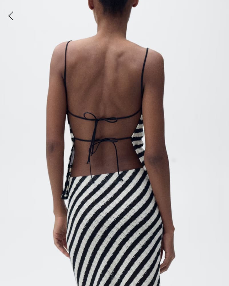 Black And White Striped Open Back Top - Image 2