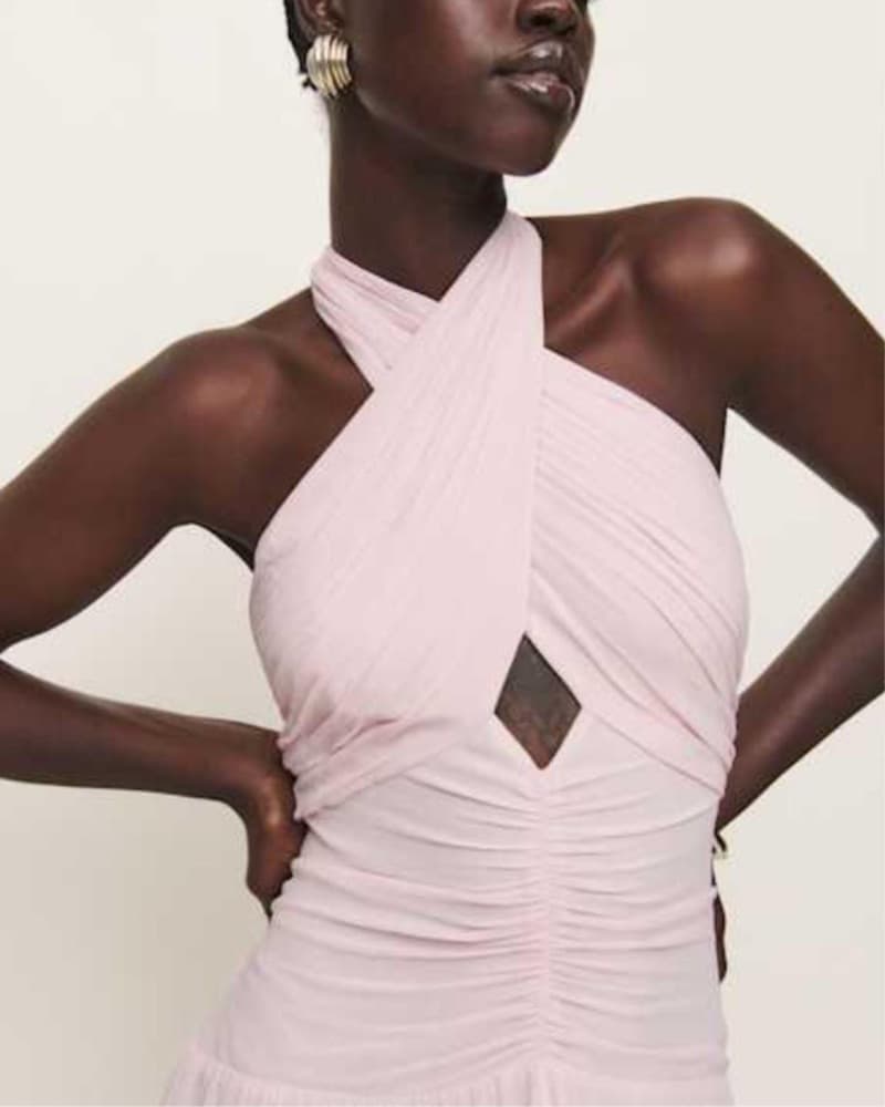 Elegant Pink Halter Gown - Image 4