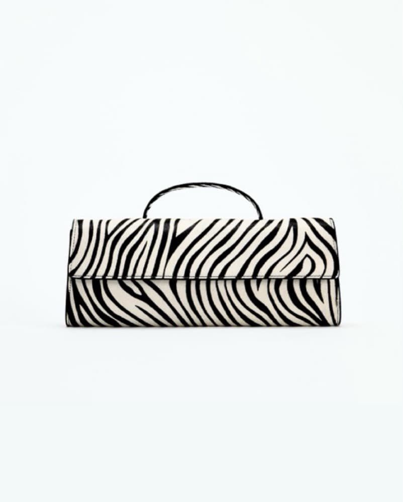 Zara Zebra Pony Hair East/west Clutch - Image 1