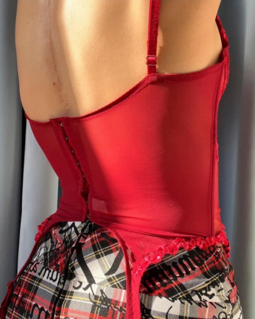 Red La Perla Bustier 36C - Image 2