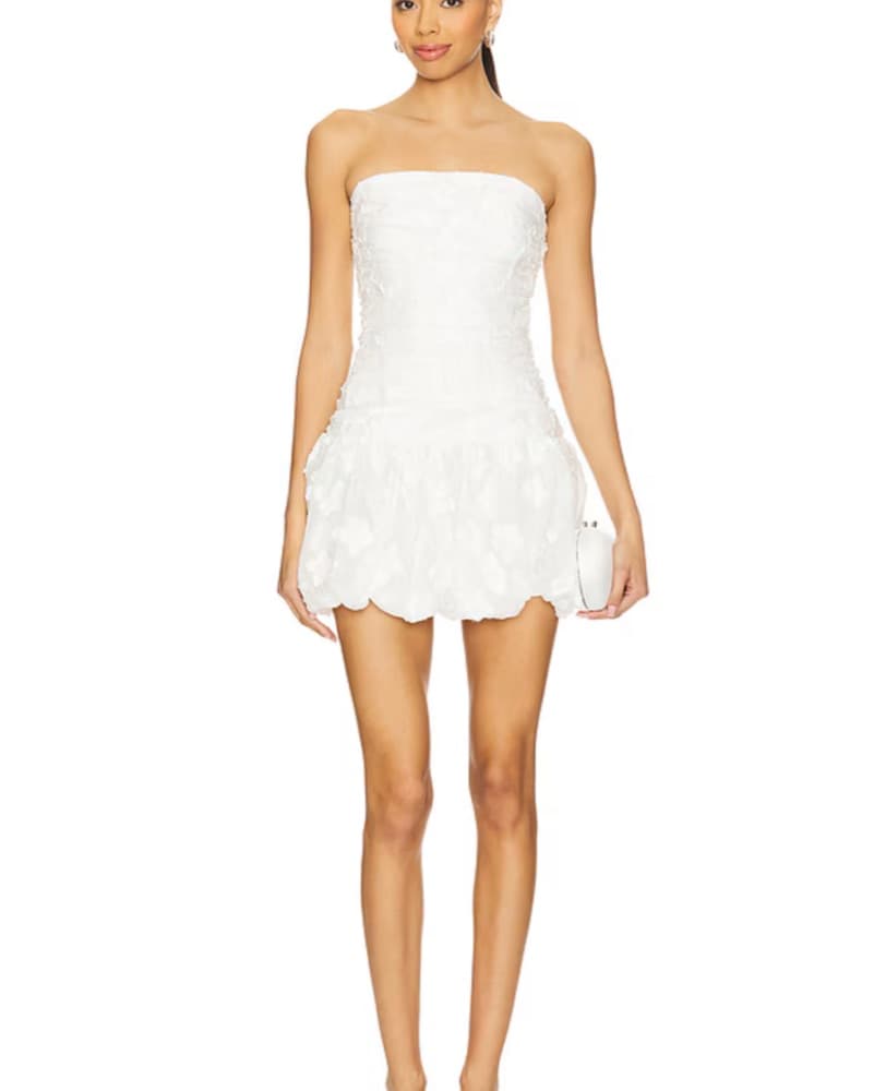Rendezvous  Mini Dress in White - Image 1