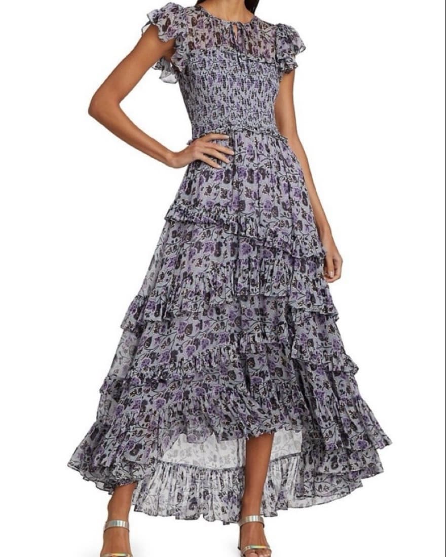 Cinq A Sept Floral Ruffle Maxi Dress - Image 1