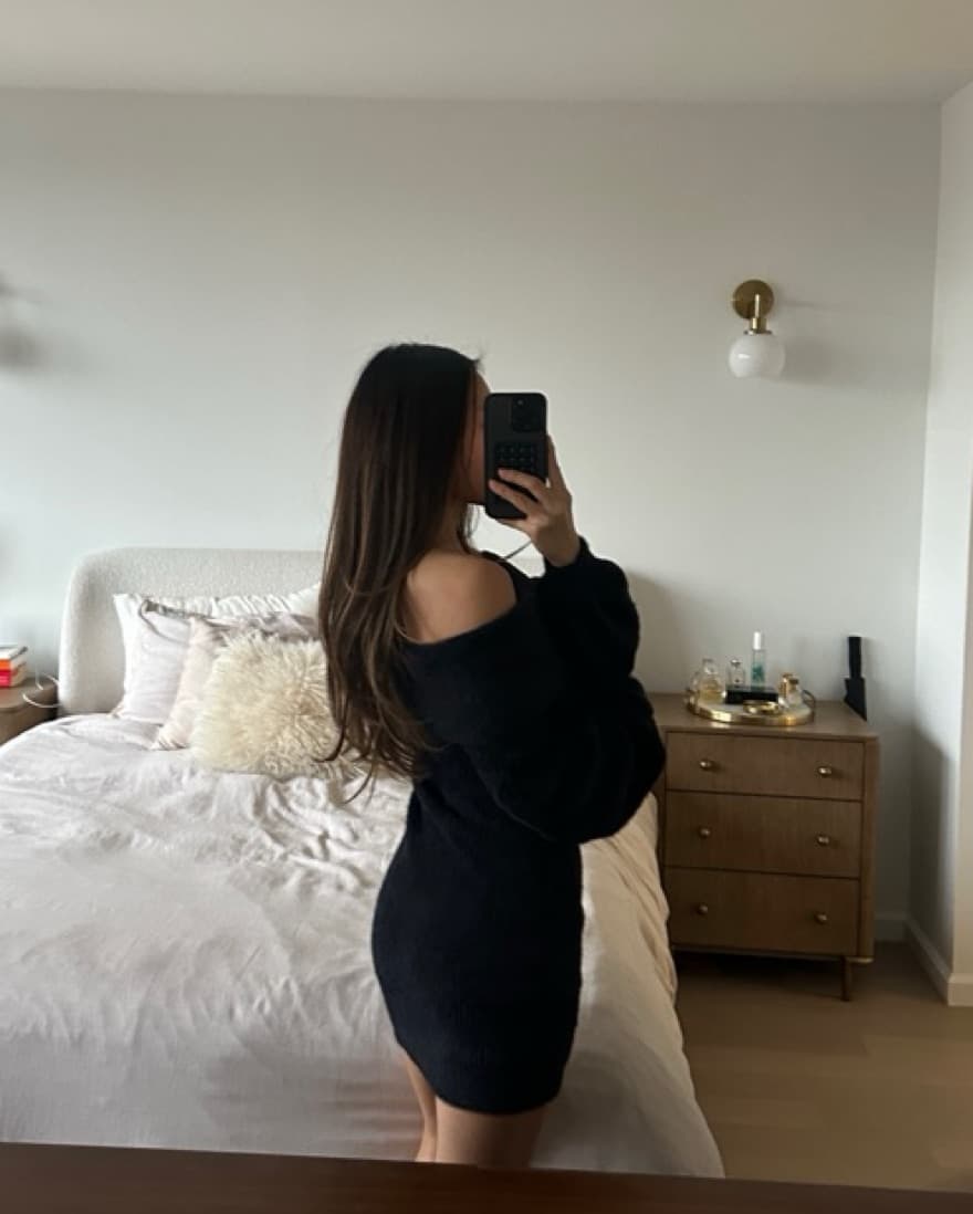 Foldover Sweater Dress - Image 2