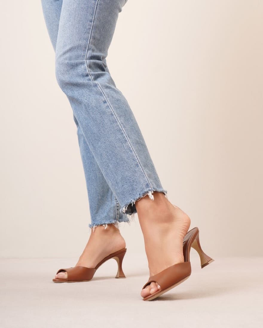 Manolo Blahnik Brown Leather Mules - Image 5
