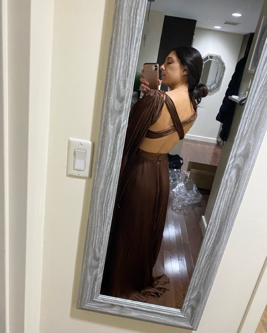 Macduggal Brown Dress - Image 3