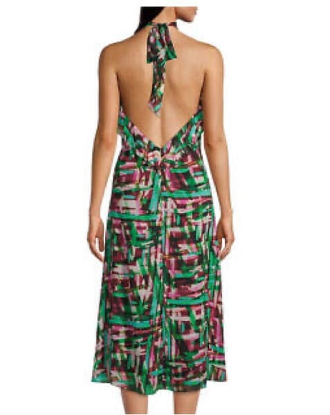 Vibrant Printed Halter Midi Dress - Image 2