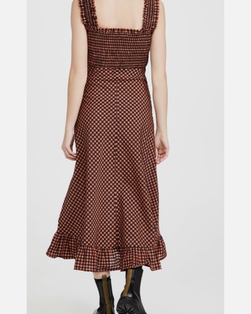 Ganni Seersucker Midi Dress - Image 4