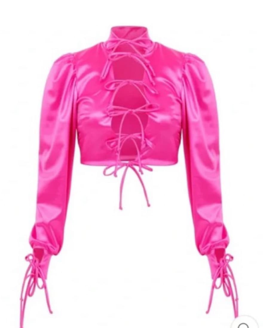 Laina Rauma Magenta/Pink Silk Tie Top  - Image 3