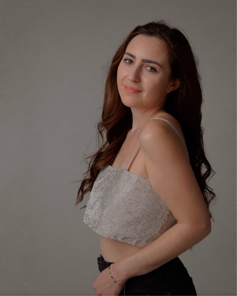 Shira Silver Rhinestone Crop Top - Image 6