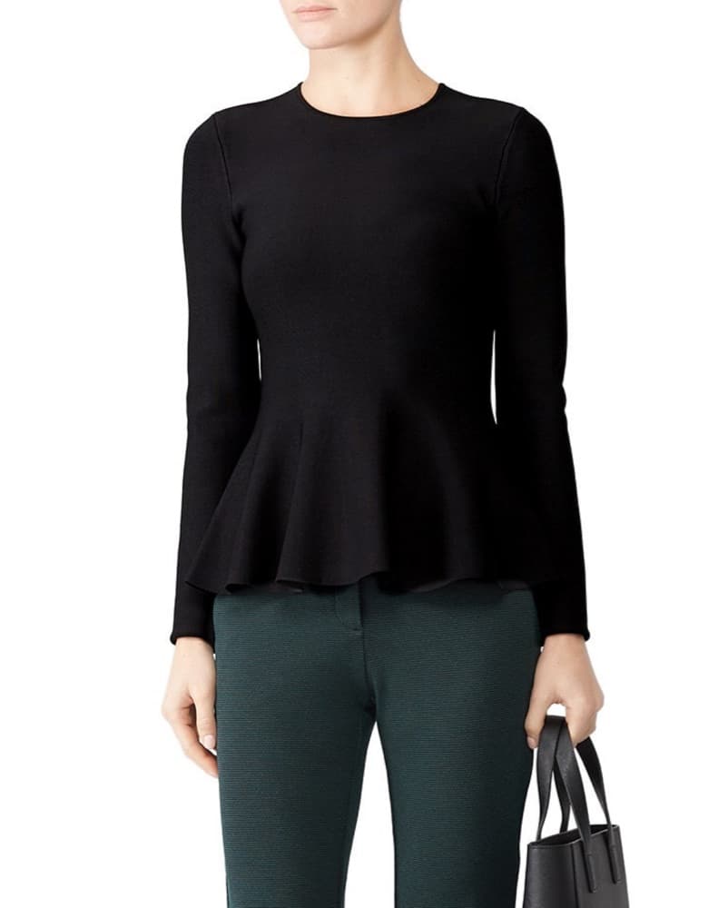 Theory Long Sleeve Peplum Top - Image 2