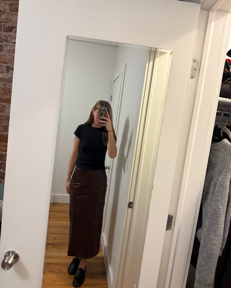 Topshop Leather Maxi Skirt - Image 3