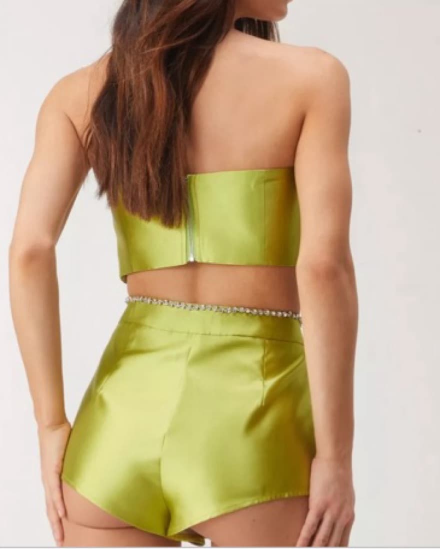  Satin Twill Embellished Bustier Set - Image 4