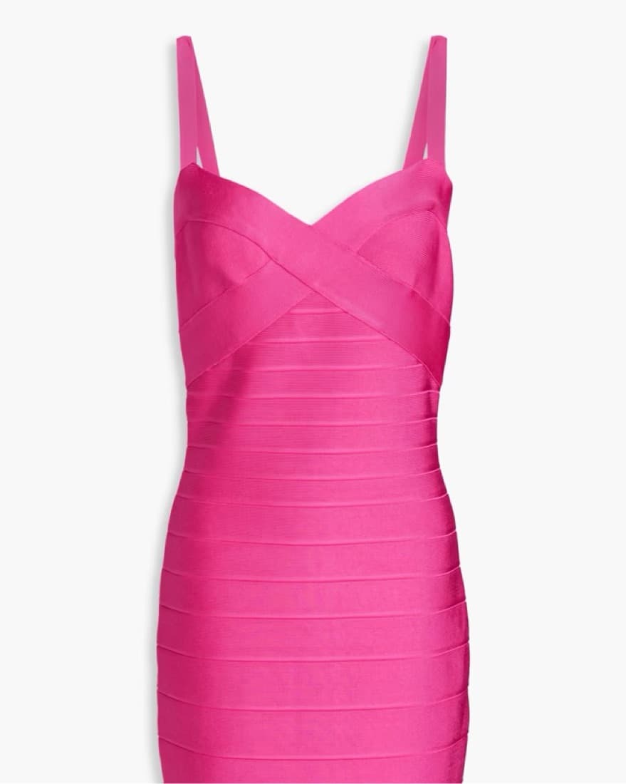 Hervé Léger Bandage Mini Dress Pink - Image 2