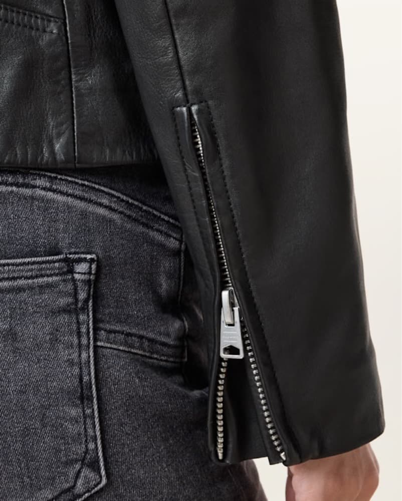Allsaints Dalby Slim Fit Leather Jacket - Image 3