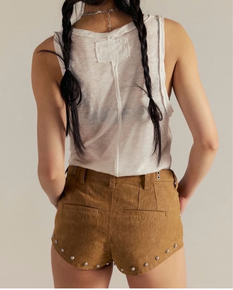 western micro mini suede shorts  - Image 3
