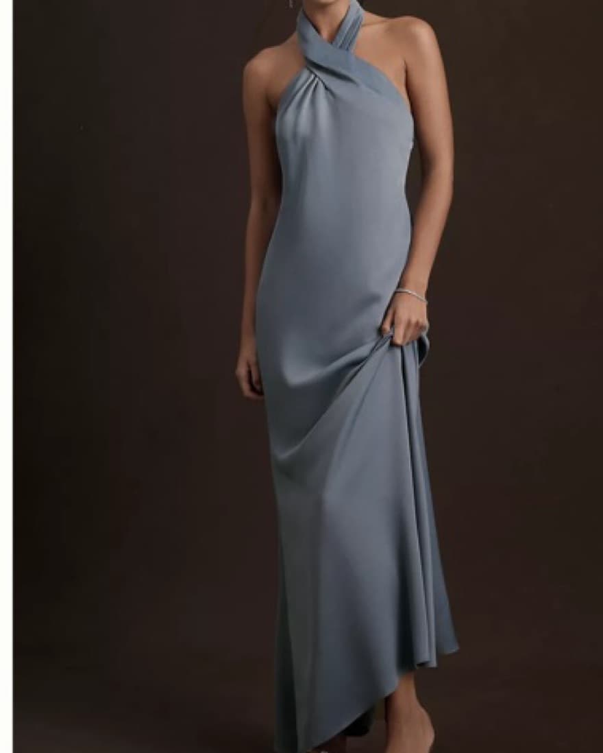 Blue satin dress - Image 1