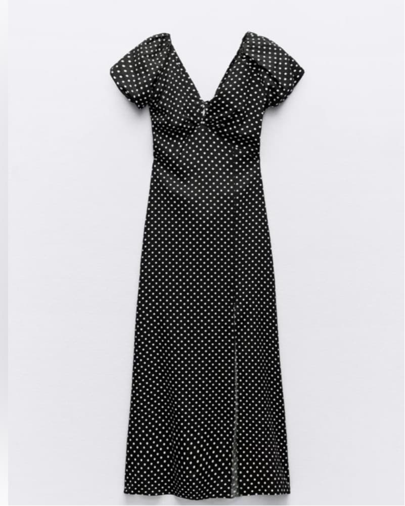 Polka Dot Midi Wrap Dress - Image 4