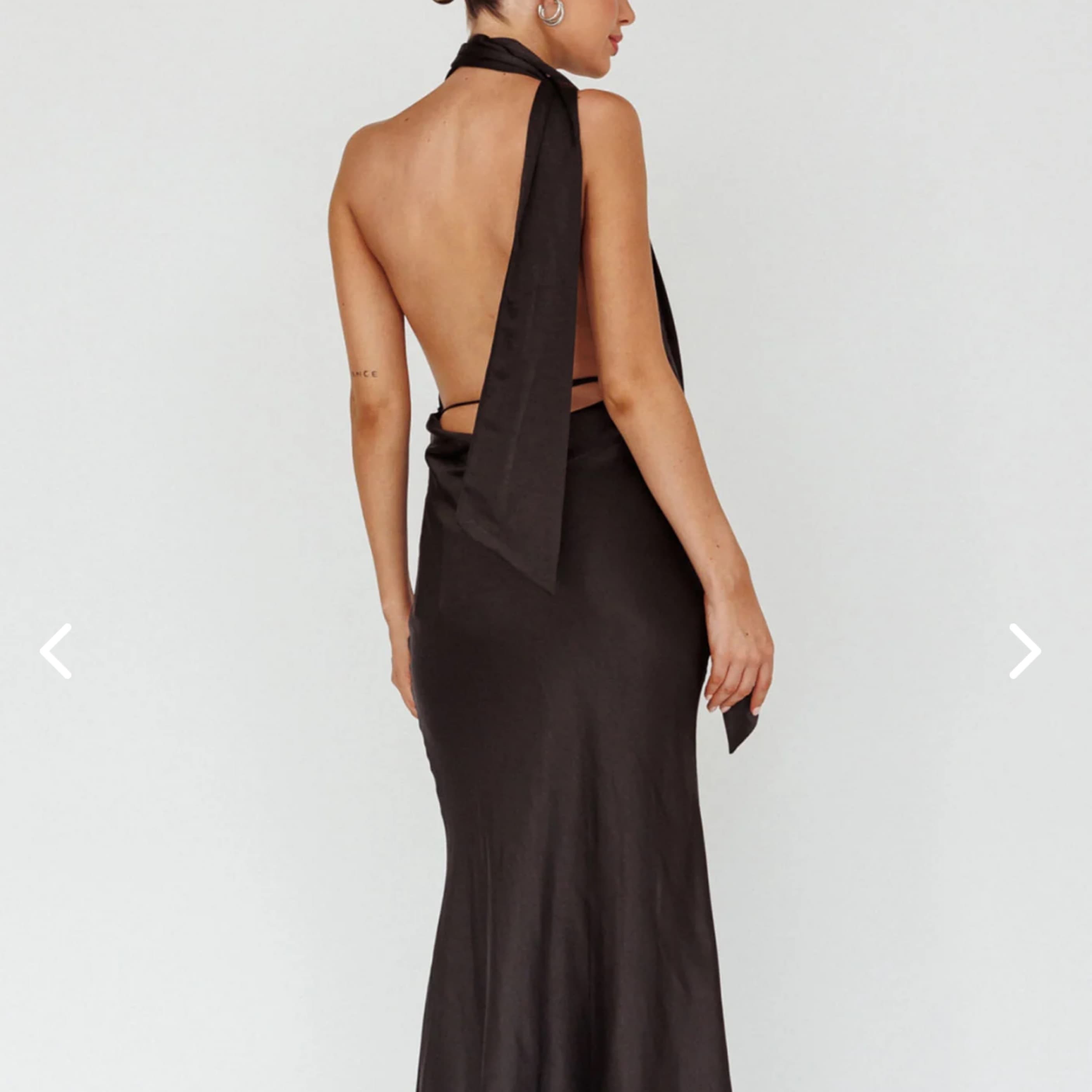 Black Halter Scarf Gown - Image 3