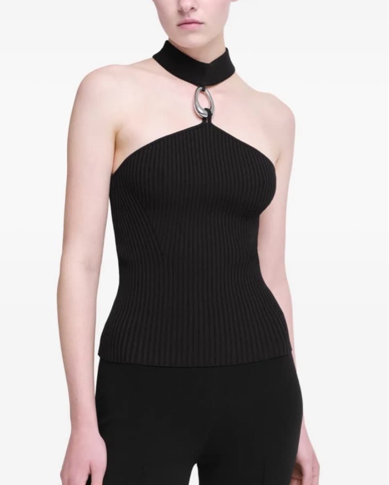 Simkhai Black Halter Top W/ Silver  - Image 1