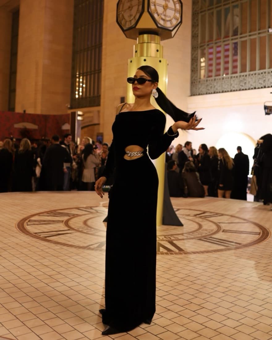 Black Long Velvet Dress - Image 1