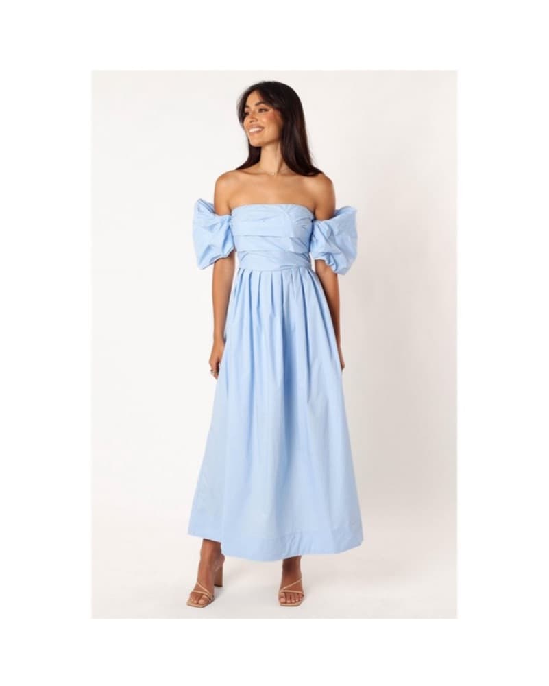 Dreamy Baby Blue Off-the-Shoulder Dress - Image 1