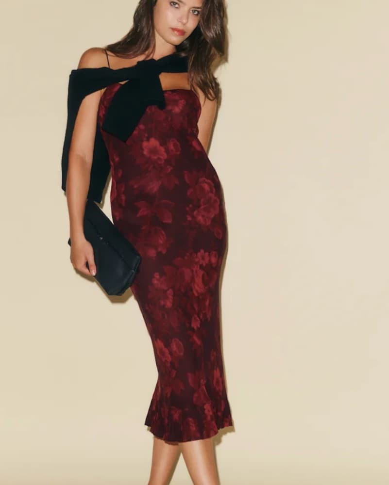 Radiant Floral Midi Dress - Image 1